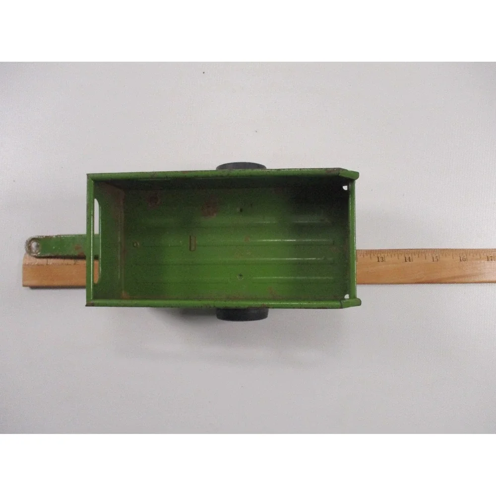 Vintage Nylint Green Pressed Steel Farm Utility Trailer Wagon 11